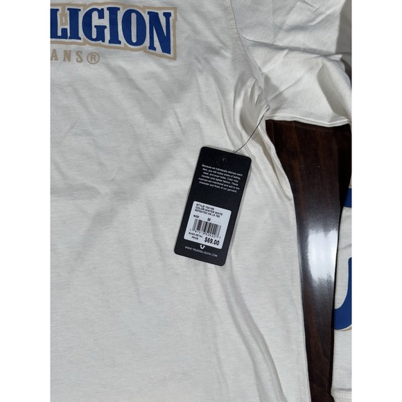 TRUE RELIGION Repeated 3D Horseshoe Long Sleeve Shirt Off White Mens M *NEW* $69 - Picture 7 of 8